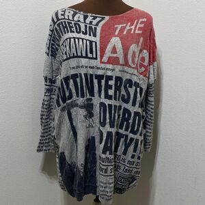 Oversized Sweater  Knitted Fabric Newspaper Design By Elle Han Beier No Size Tag